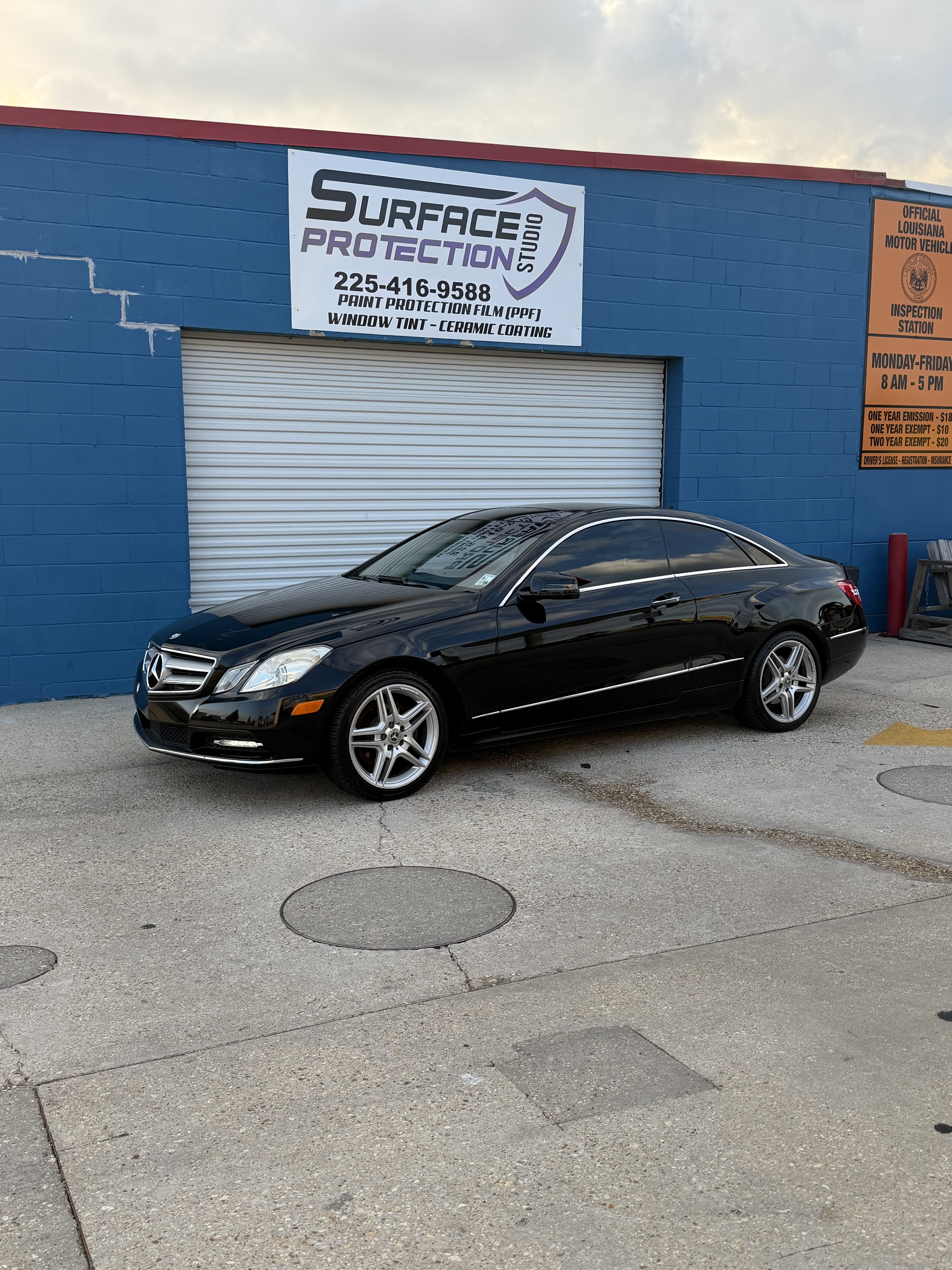 Window tint installation in progress